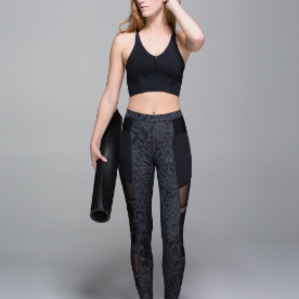 Lululemon Just Breathe Pant Leggings Size 10 Mesh Animal Swirl